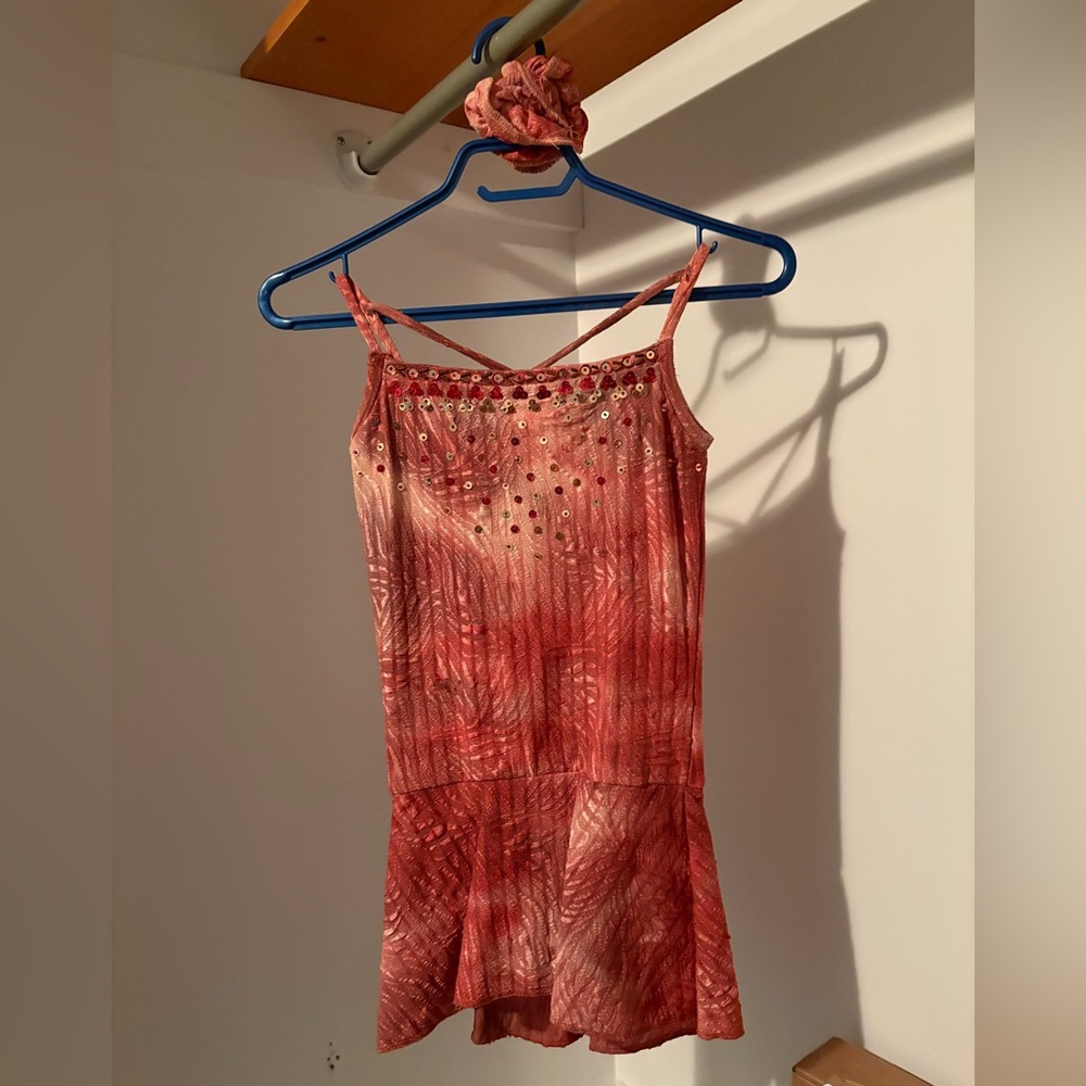Orange figure skating Dress